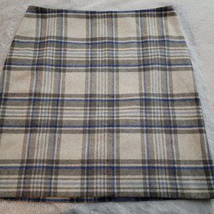 Talbots Cream & Black Wool Pencil Skirt Sz 14